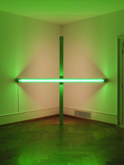 Mathias C. Pfund, Dan Flavin, untitled (for Mary Ann and Hal with fondest regards) 2, 1976 [brown napkin, 1977], 2024, Foto: Thomas Annaheim Lambert