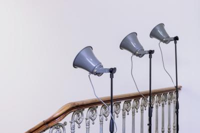 Olga Kokcharova, Laurent Güdel, «SOLO / MUTE /PAN», Ausstellungsansicht, 2022, KBCB, Foto: Ruiz Guadalupe