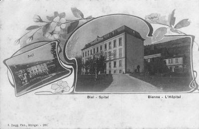 Das Spital im Pasquart, um 1905, F. Zaugg, Bözingen, Sammlung Christoph Lörtscher.