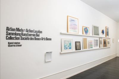 Eine Werkauswahl aus der Aktion Miete im Kunsthaus Biel.